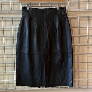 Sexy AXIOM vintage pleated leather high waist pencil skirt